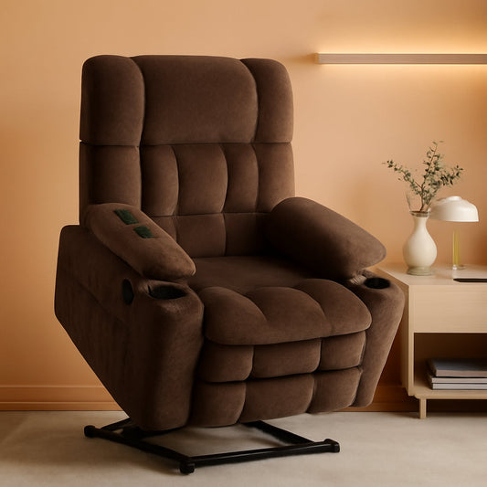 Large Power Lift Recliner With Massage And USB Ports