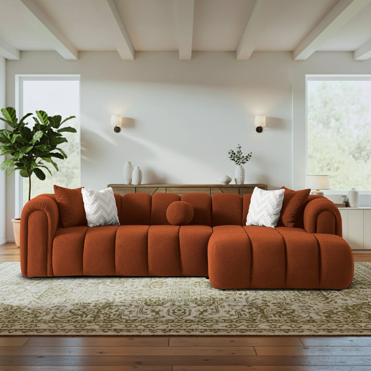 Beatrice Modern Tufted Burnt Sectional