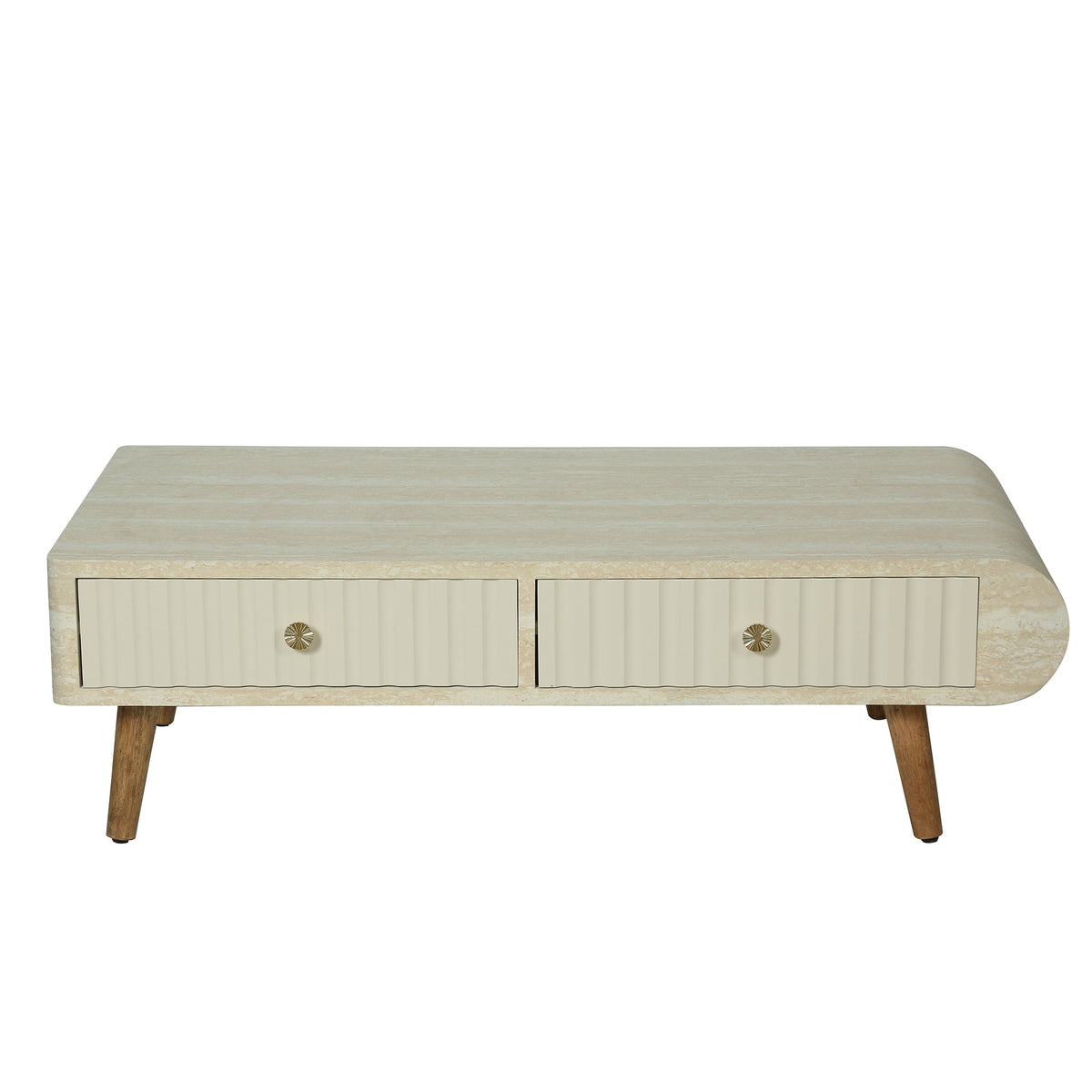 Coffee Table with Veneered Faux Marble Tabletop