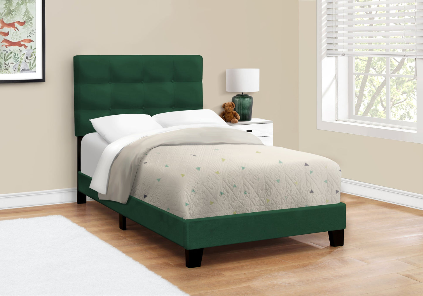 Twin Size Upholstered Bed Frame