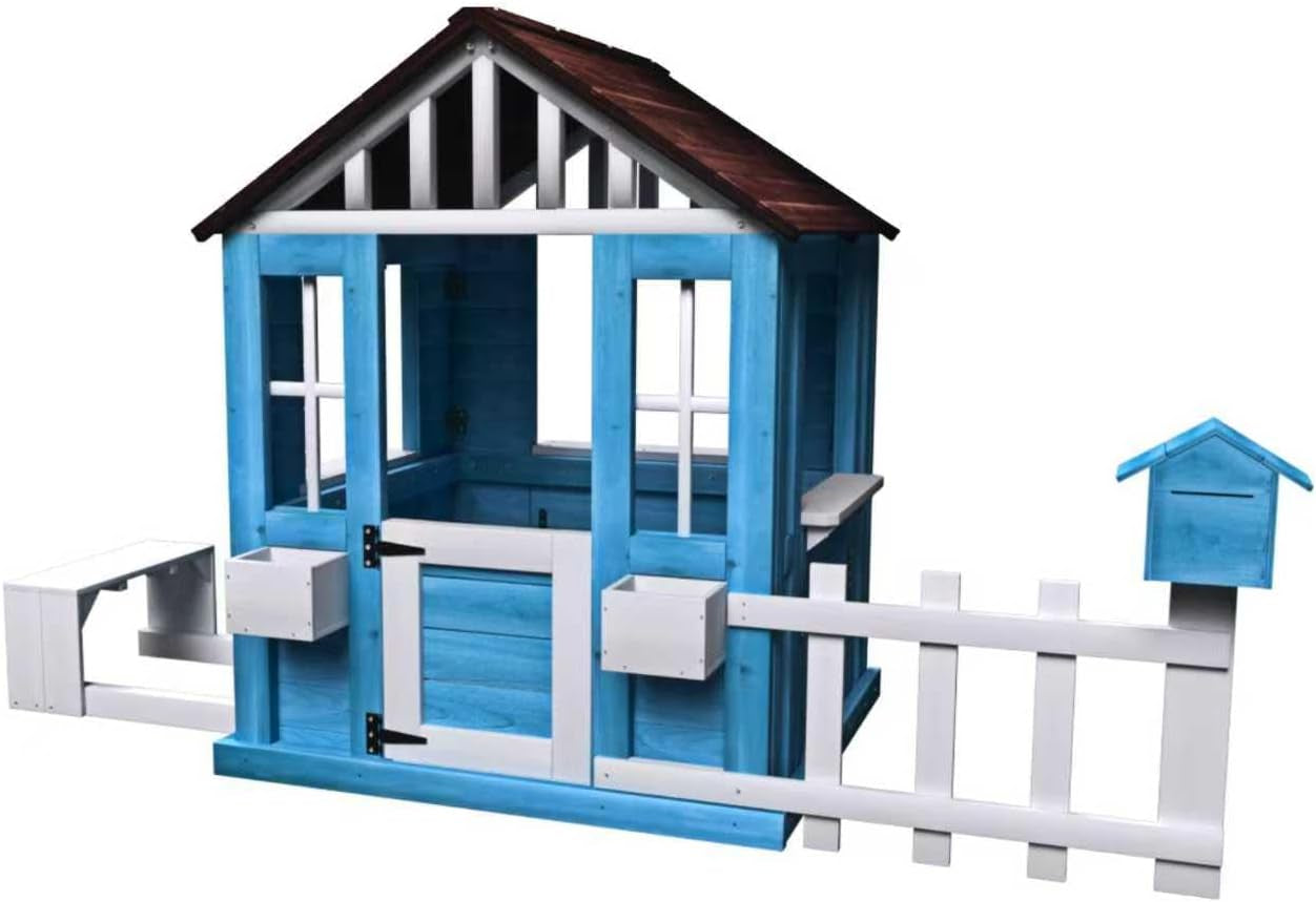 Premium Wooden Outdoor Playhouse For Kids Backyard