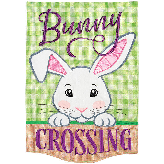 Bunny Crossing Garden Flag - 12" x 18"
