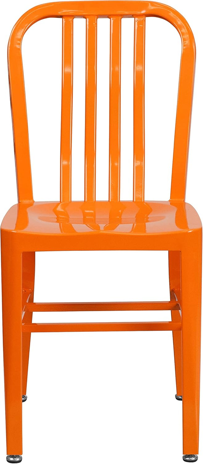 Orange Metal Indoor Outdoor Chair 2 Pack Commercial Grade