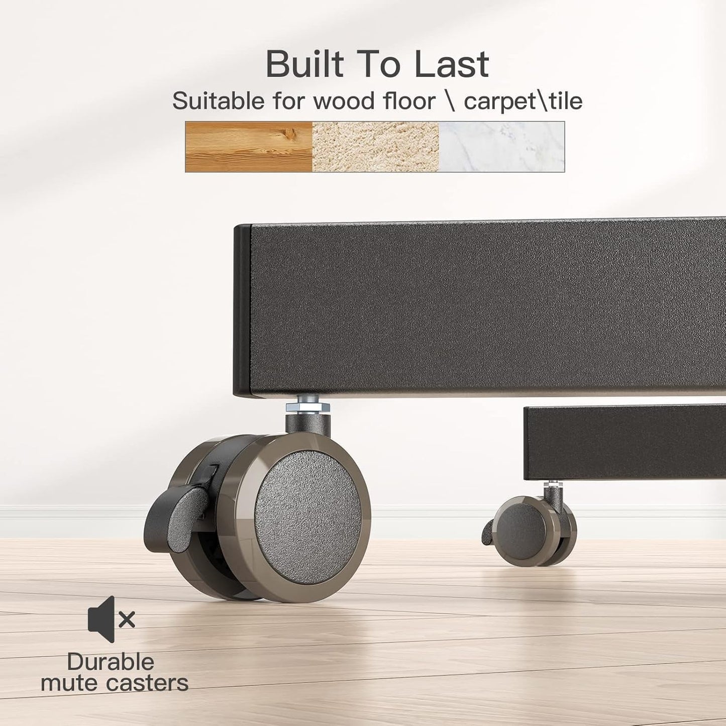 Adjustable Rolling TV Cart For 13 To 50 Inch TVs Tilt