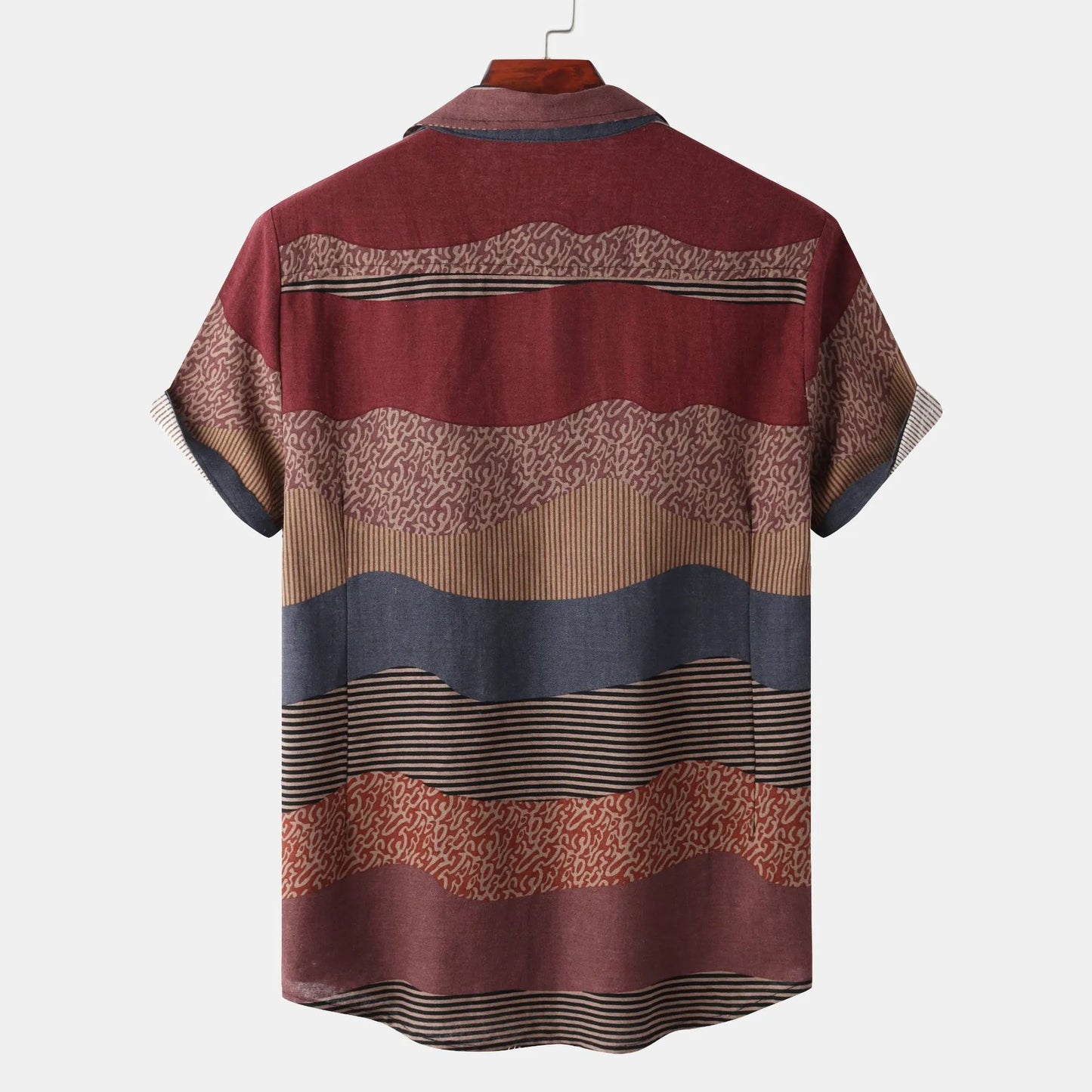 Color Block Short Sleeve Casual Shirt