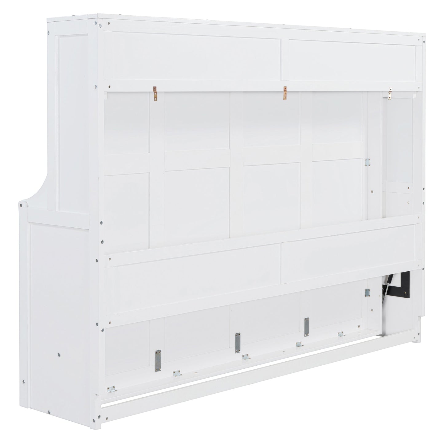 Queen Size Murphy Bed with Hydraulic Lift & Desk Design, White(OLD SKU: N820S00033K)