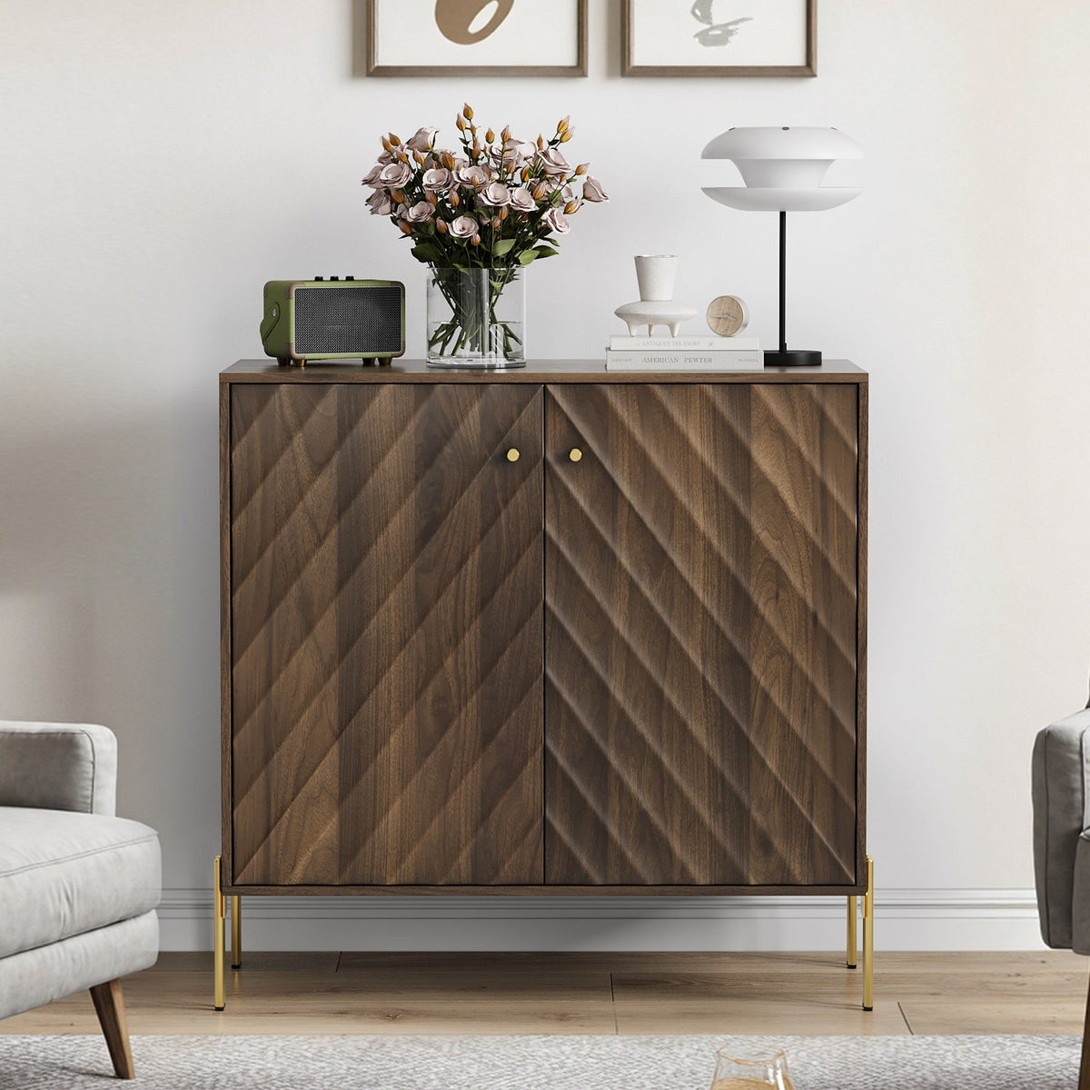 Mid-Century Modern Sideboard Buffet with Storage
