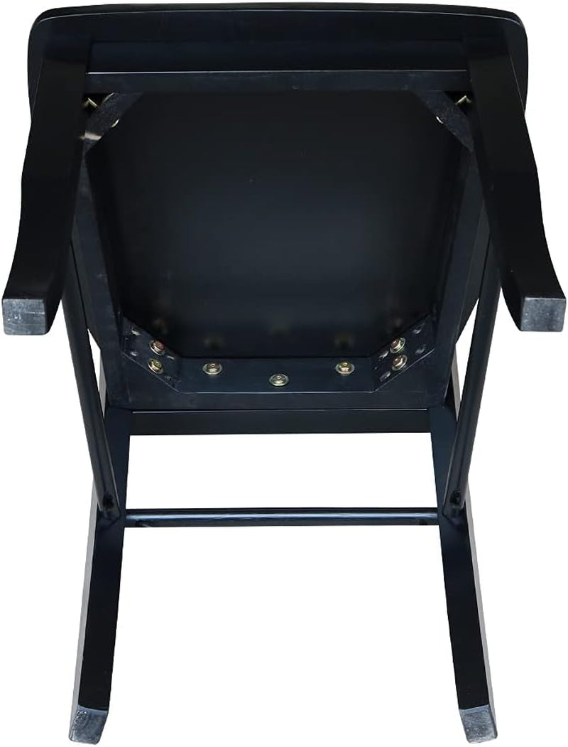 Set Of 2 Black Madrid Ladderback Dining Chairs For Kitchen