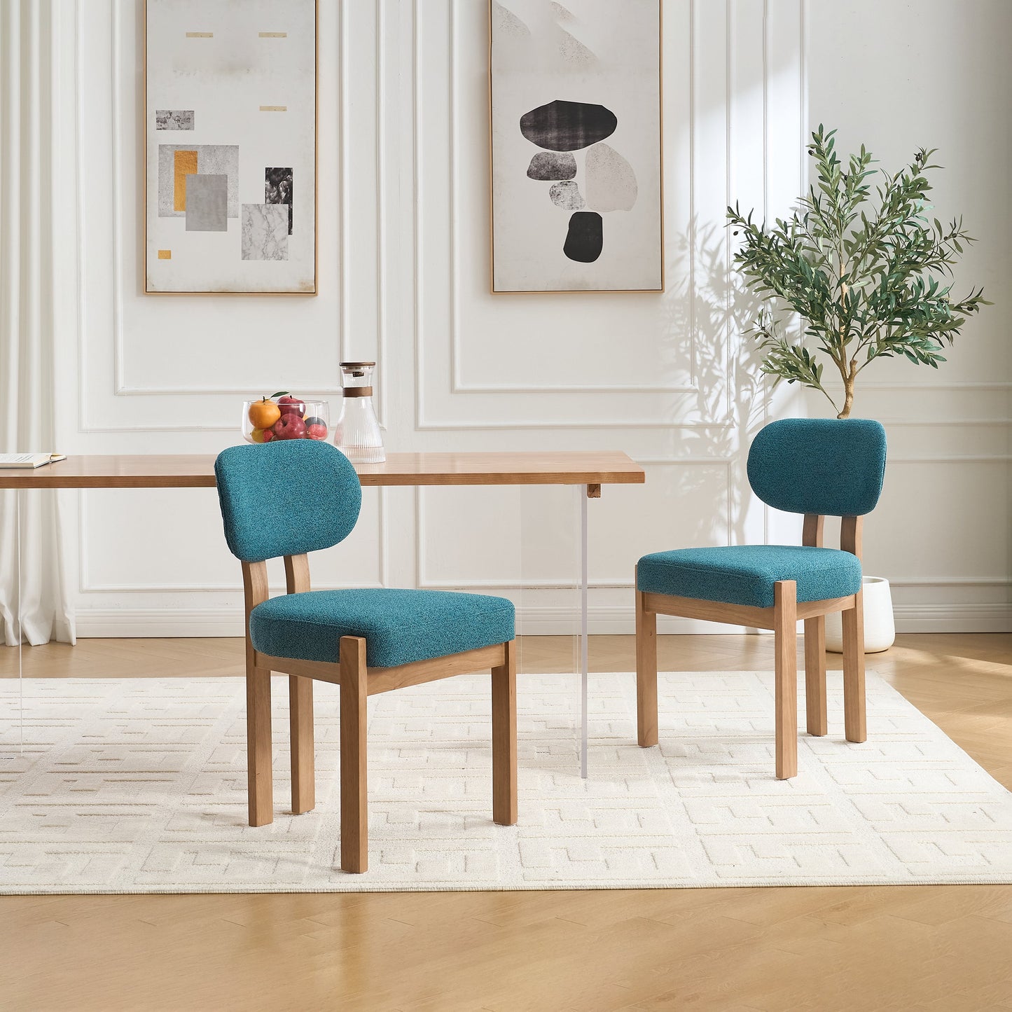 Wooden Dining Chairs Set of 2