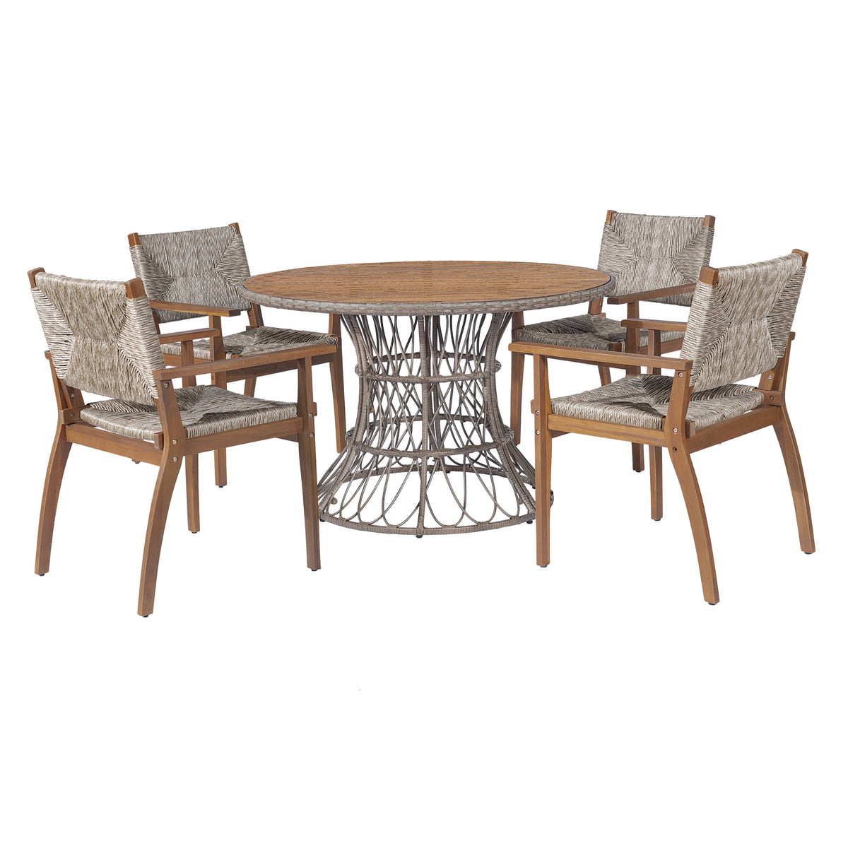 Durable Outdoor Dining Chair with Acacia Wood Frame