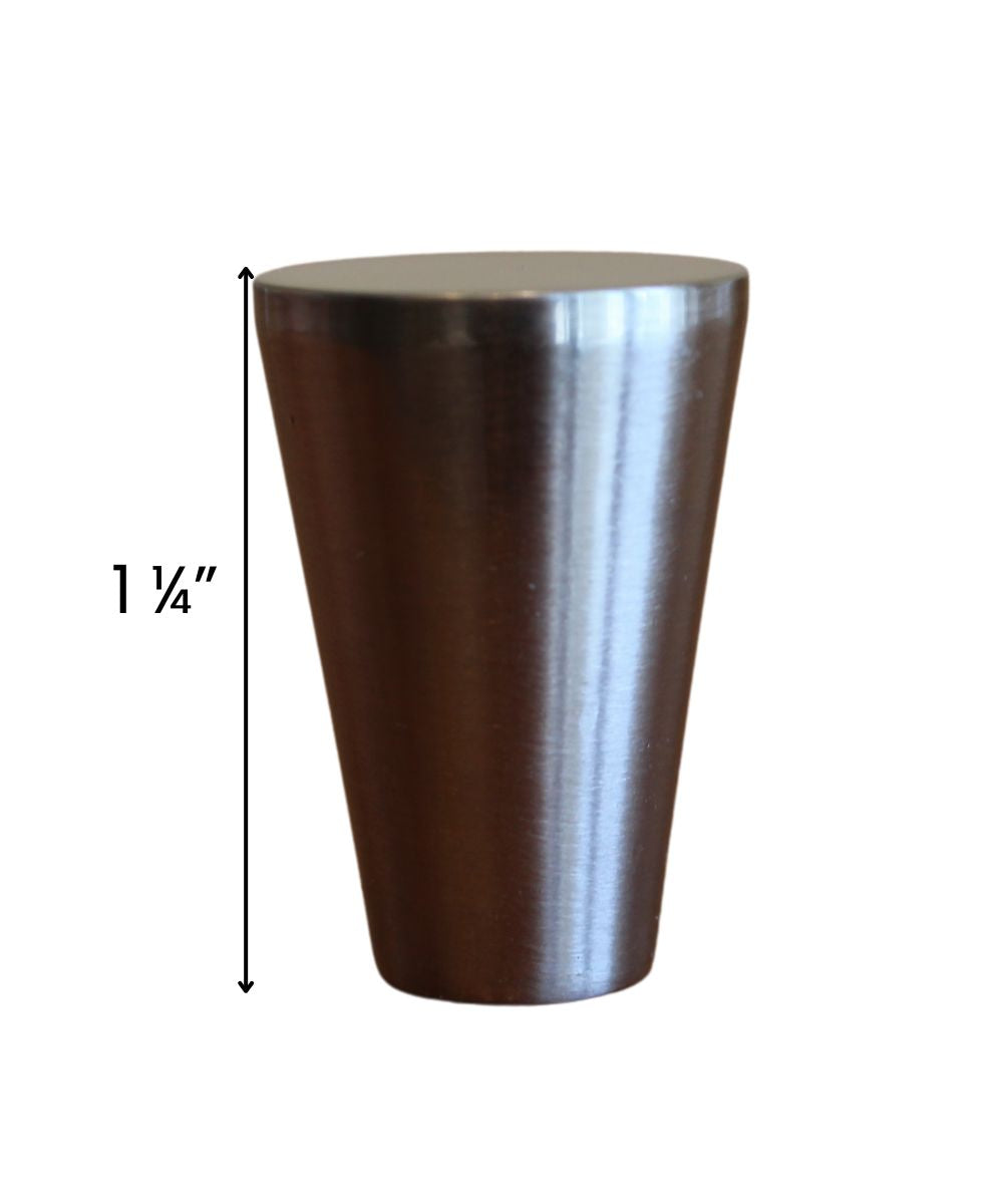 Tapered Cone Modern Lamp Finial Polished Nickel, 1.25"h