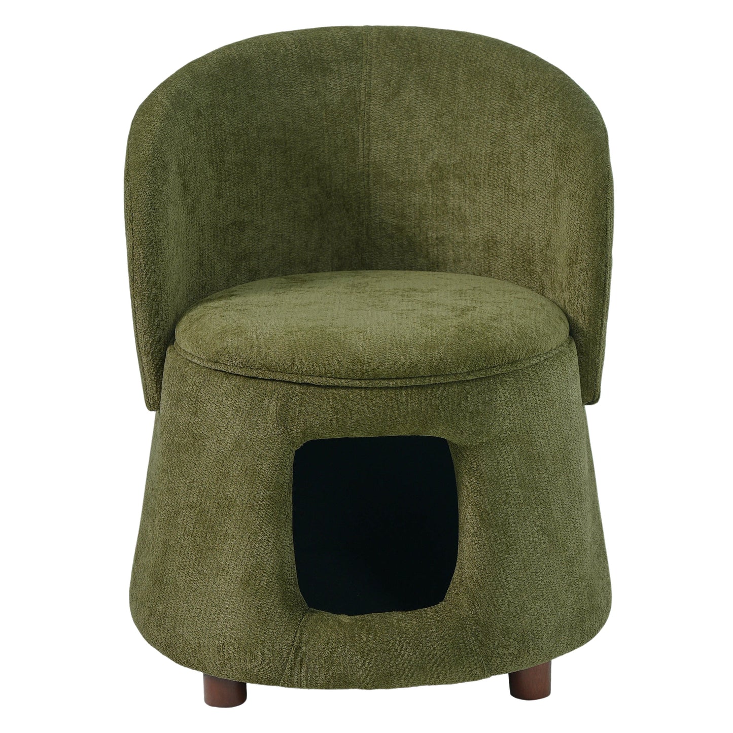 Green Pet Friendly Chair with Hidden Pet Nook