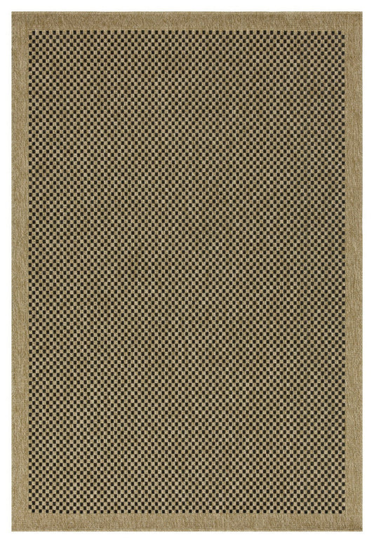 Earth GC_NTL1003 Jute/Black 5 ft. 3 in. x 7 ft. 3 in. Indoor/Outdoor Area Rug