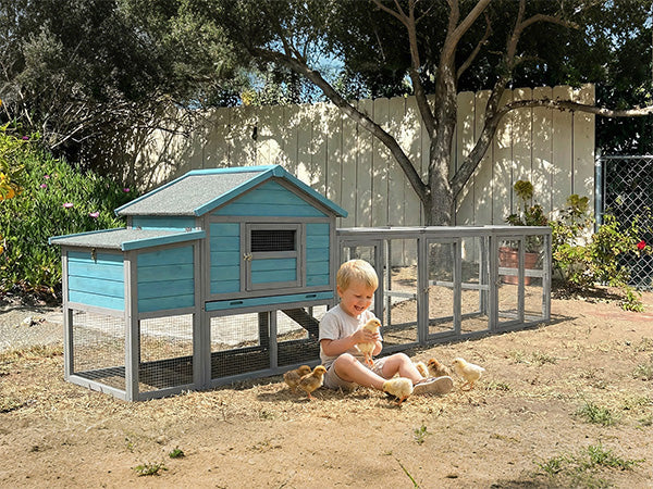 141" Large Wooden Chicken Coop