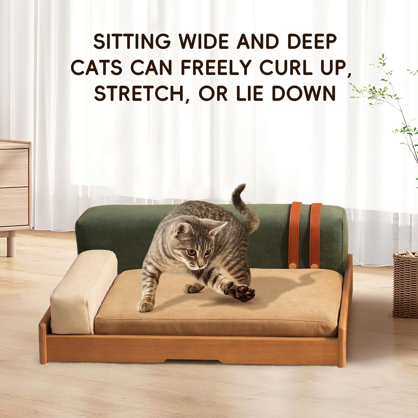Modern Wooden Pet Bed for Cats & Dogs