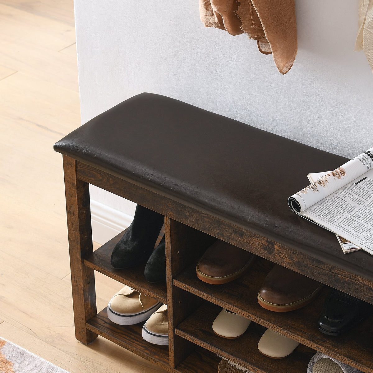 Height-Adjustable Long Shoe-Changing Bench