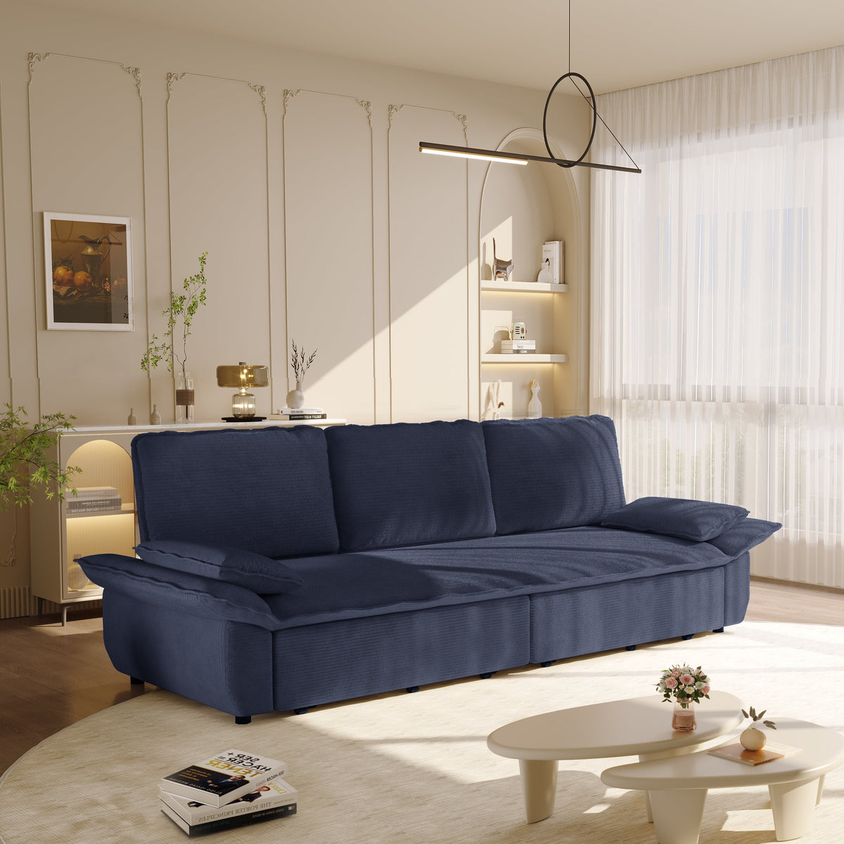 94.5" King Size 3-in-1 Convertible Sleeper Sofa Bed