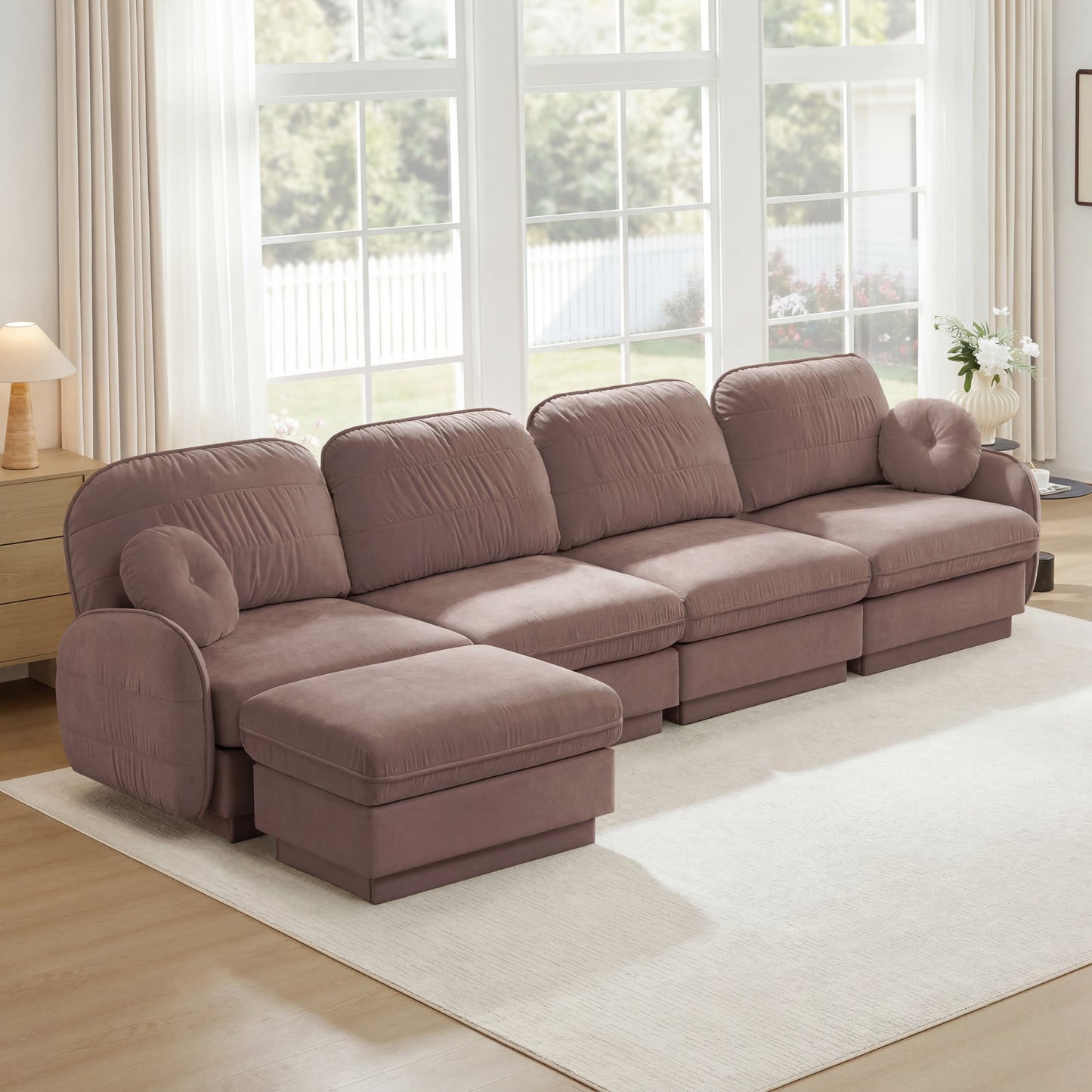137" Oversize Chenille L-Shaped Sofa