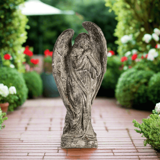 Aged Stone Italian Garden Angel Statue