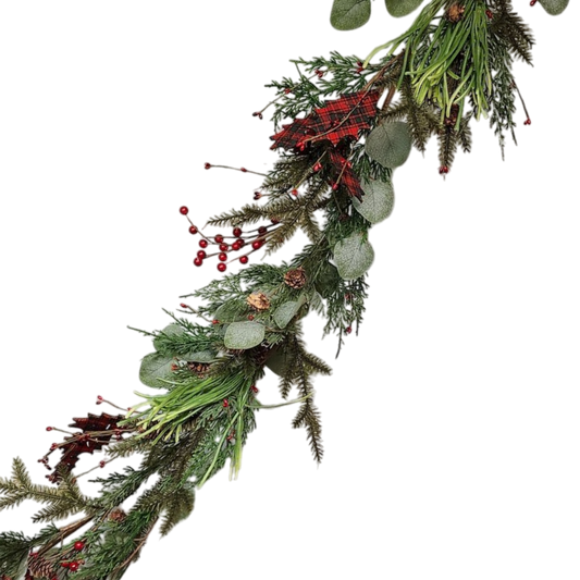 Festive Greenery Garland - 5 Feet long