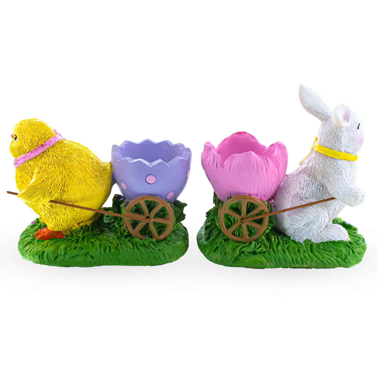 Springtime Symphony Hand-Painted Egg Holder Figurines 5 Inches