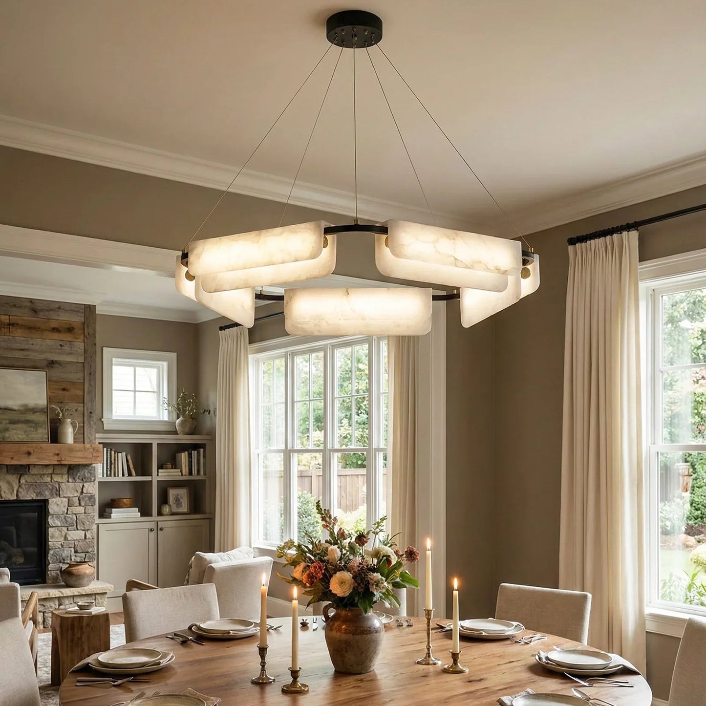 Alabaster Delia Rectangle Chandelier