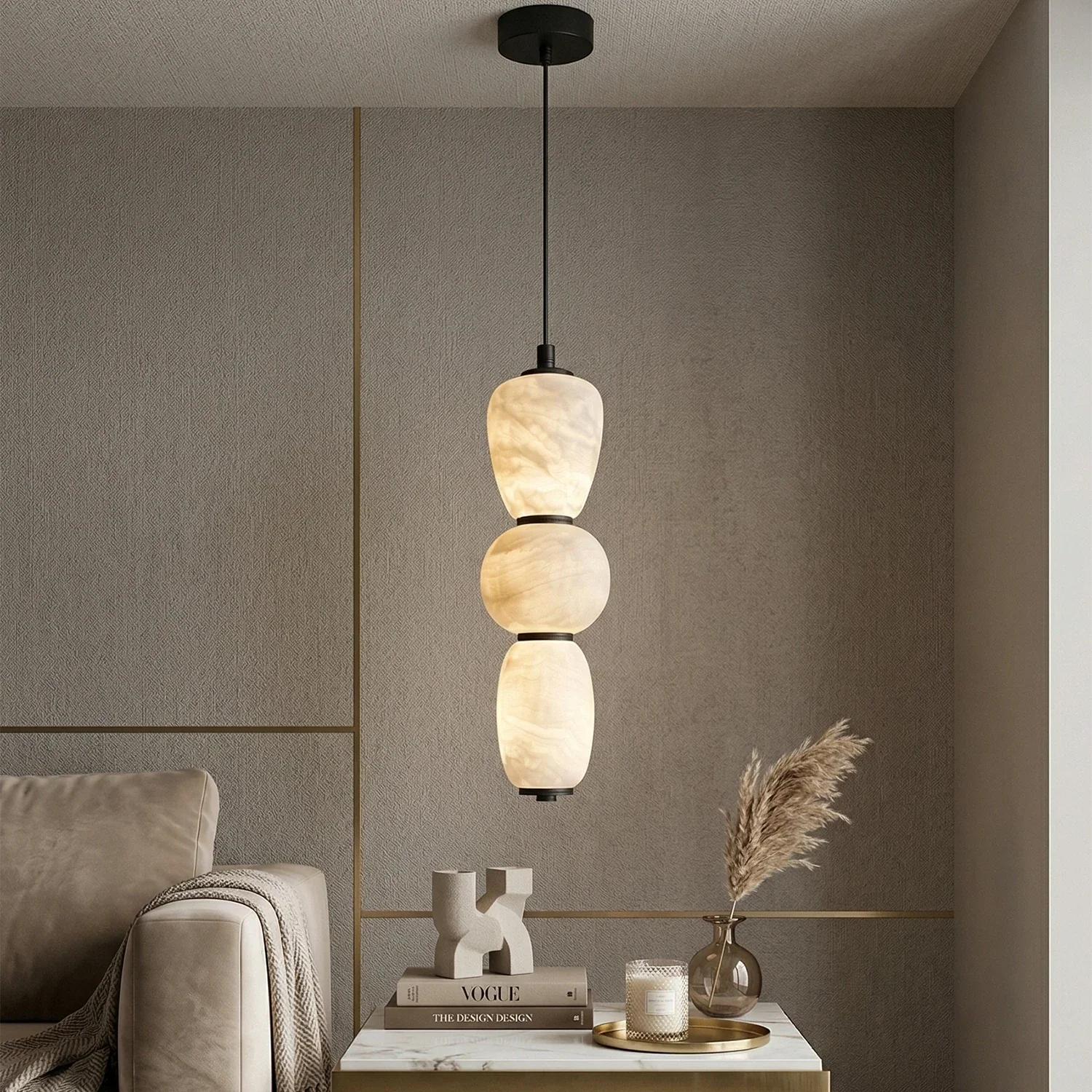 Alabaster Pendulous Pearl Pendant Light – Woodcroft Home LLC