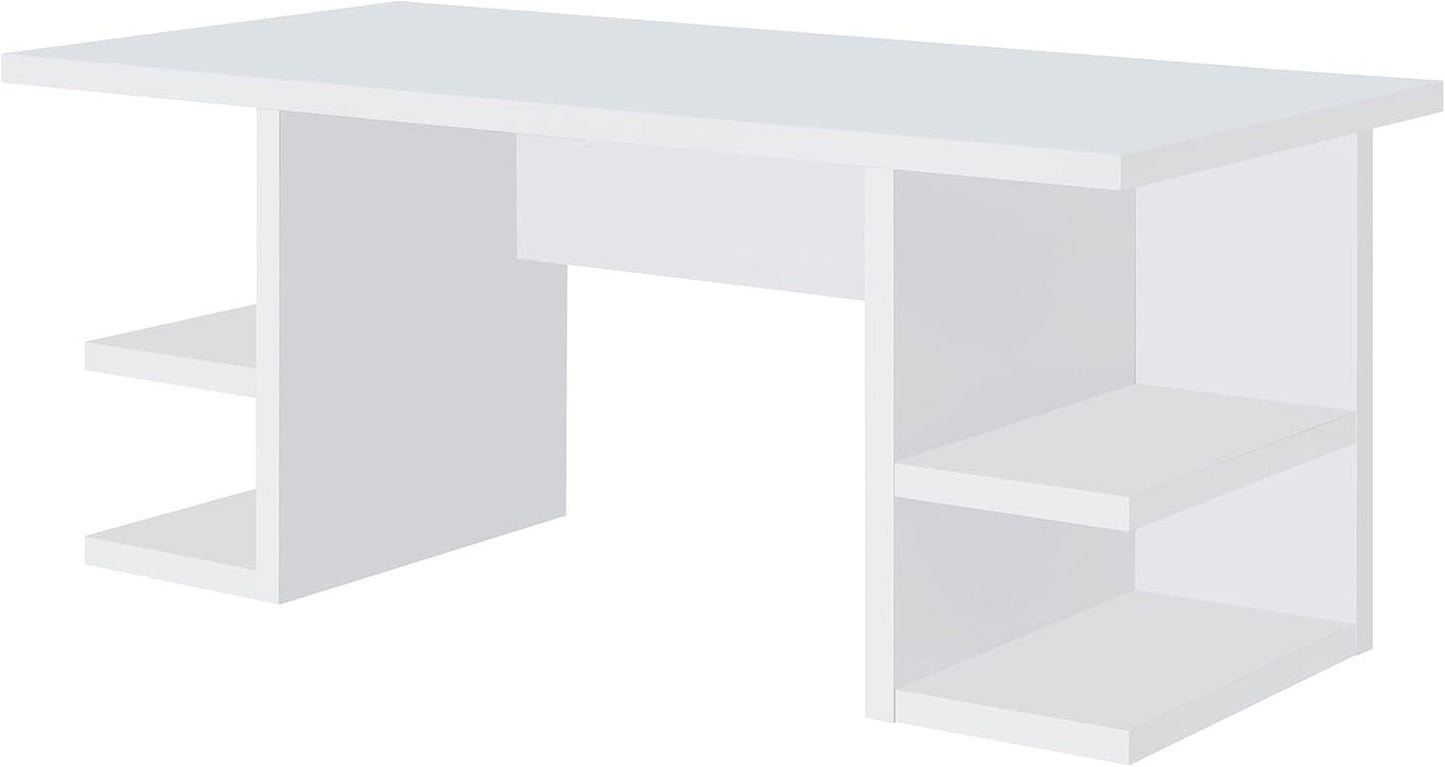 Alice 71 Inch White Modern Home Office Desk With 4 Shelves