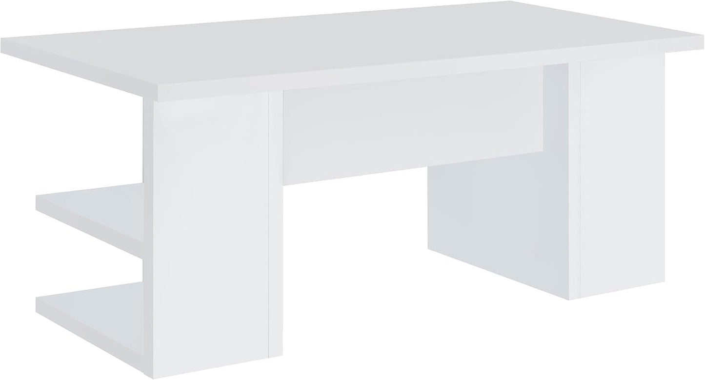 Alice 71 Inch White Modern Home Office Desk With 4 Shelves
