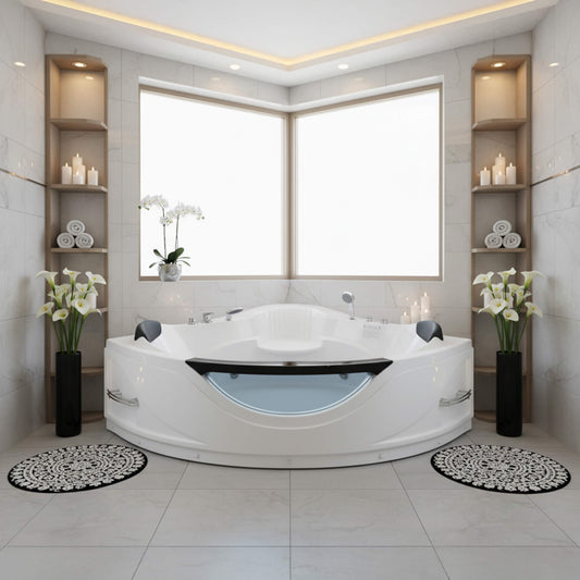 Alora 59-Inch Luxury Corner Whirlpool Jetted Bathtub (SAK23819)