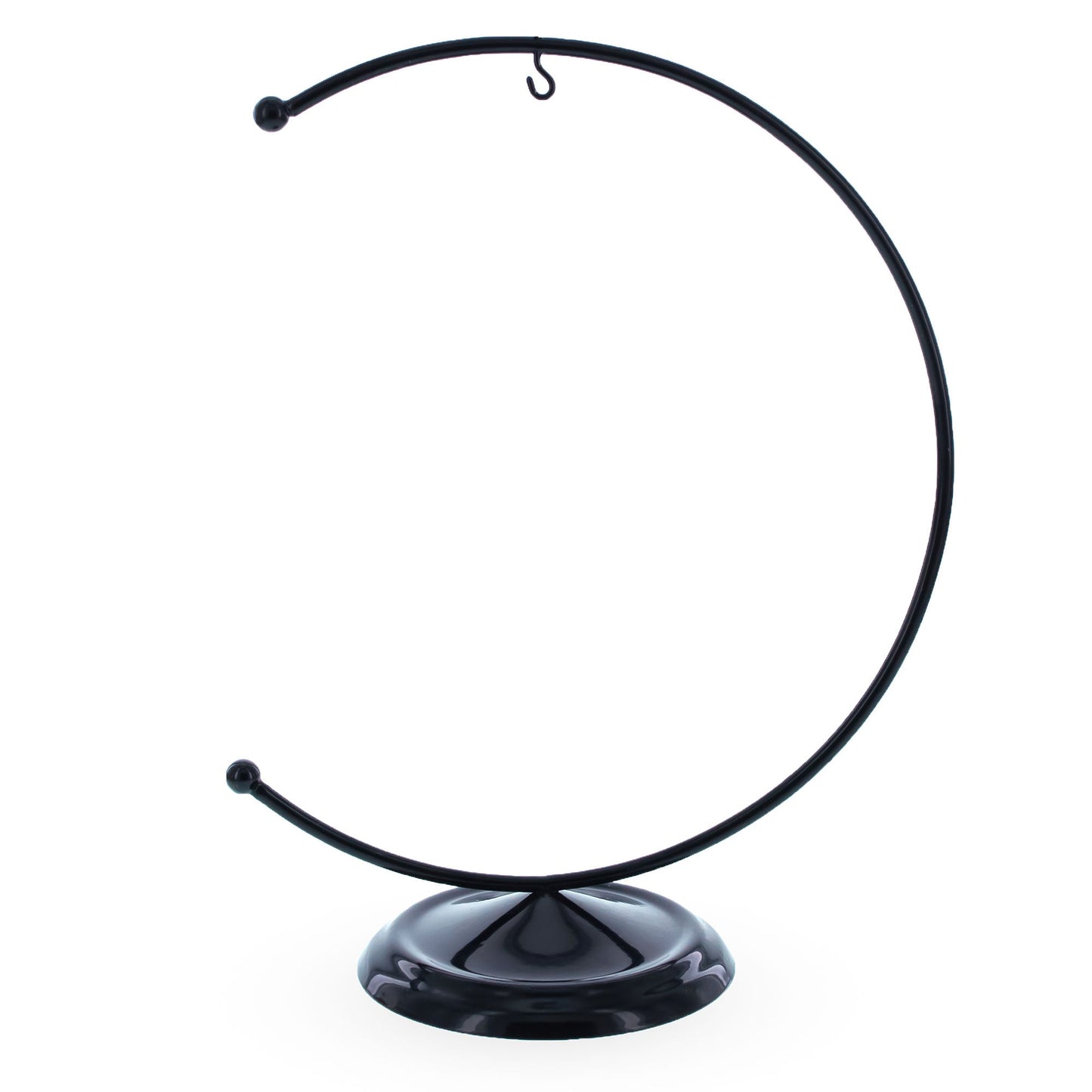 Crescent Moon Black Painted Metal Ornament Display Stand 8.8 Inches (Poland)