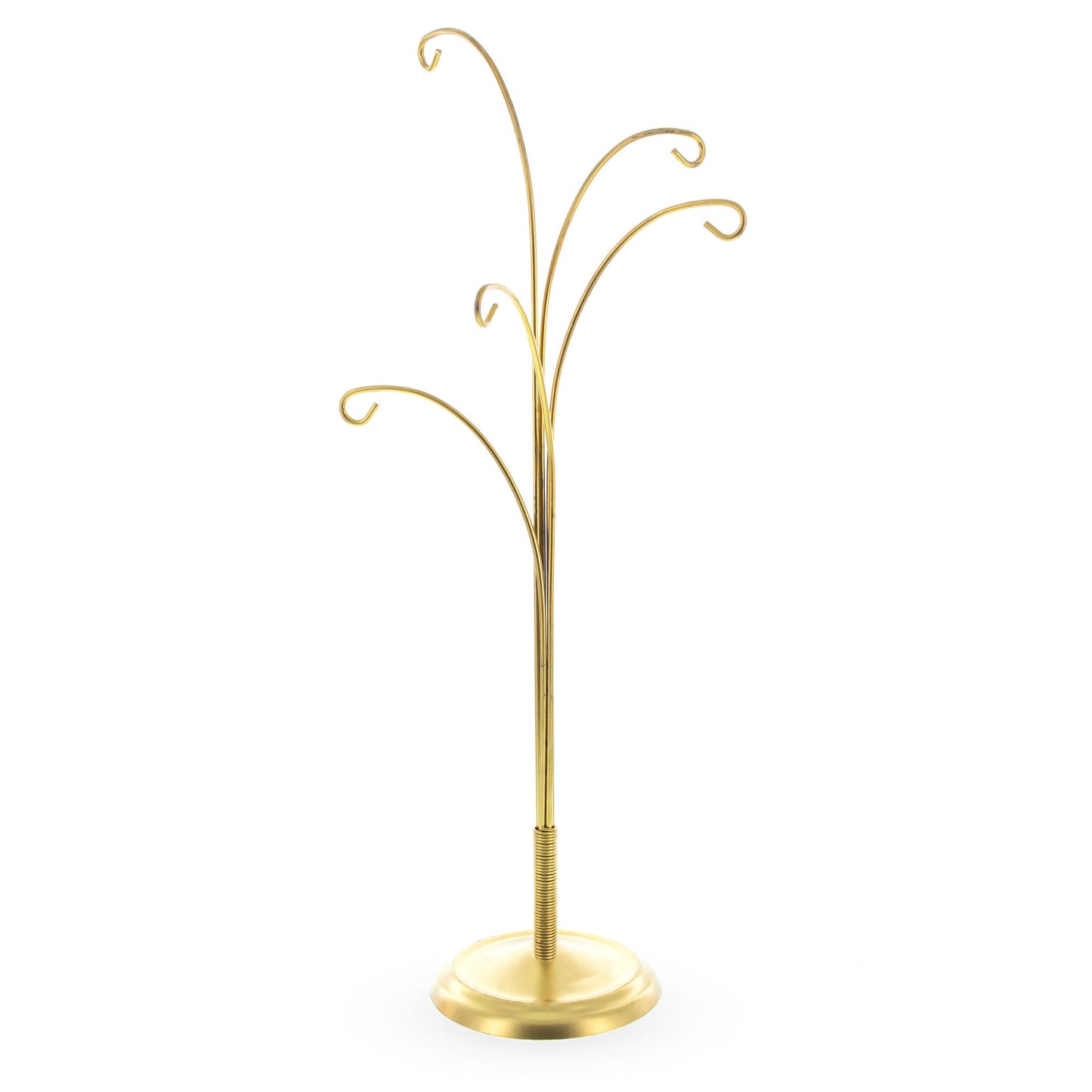 5-Arm Scroll Tree Branches Gold Metal Ornament Display Stand 14.5 Inches (Poland)