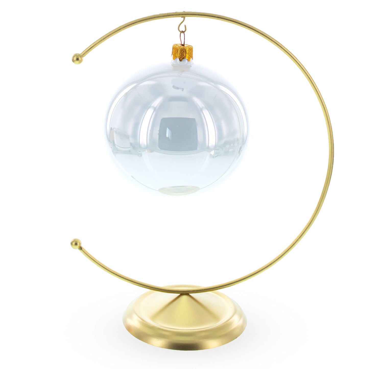 Crescent Moon Gold Metal Ornament Display Stand 8.8 Inches (Poland)