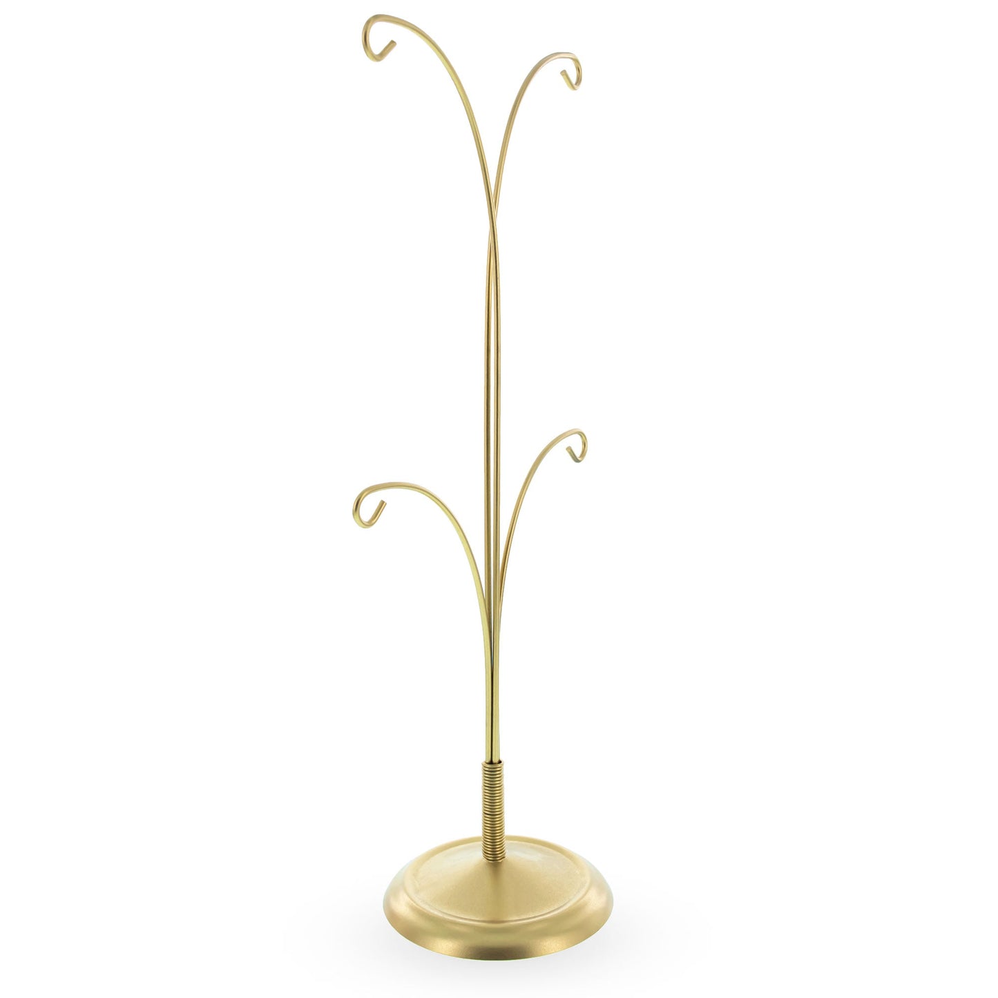 4-Arm Tree Branch Gold Metal Ornament Display Stand 12 Inches (Poland)