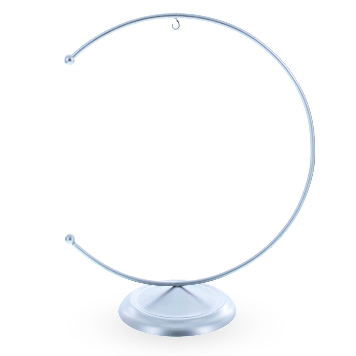 Crescent Moon Silver Metal Ornament Display Stand 8.8 Inches (Poland)
