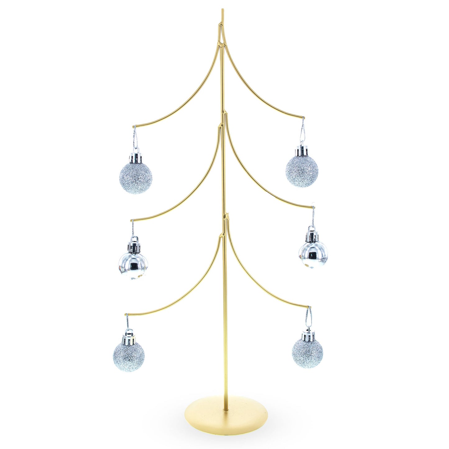 6-Arm Tiered Tree Gold Metal Ornament Display Stand 14 Inches (Poland)