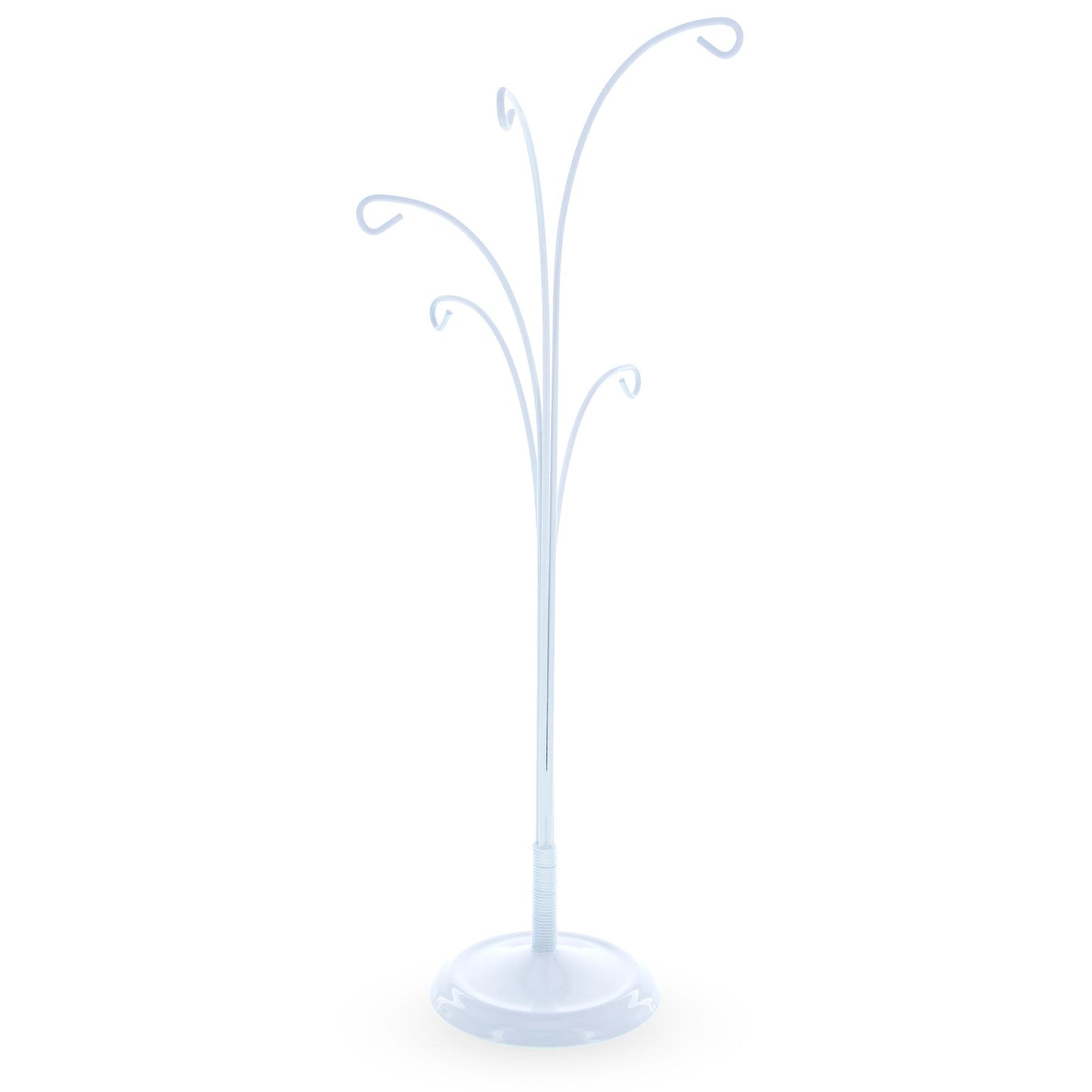 5-Arm Scroll Tree Branches White Painted Metal Ornament Display Stand 14.5 Inches (Poland)