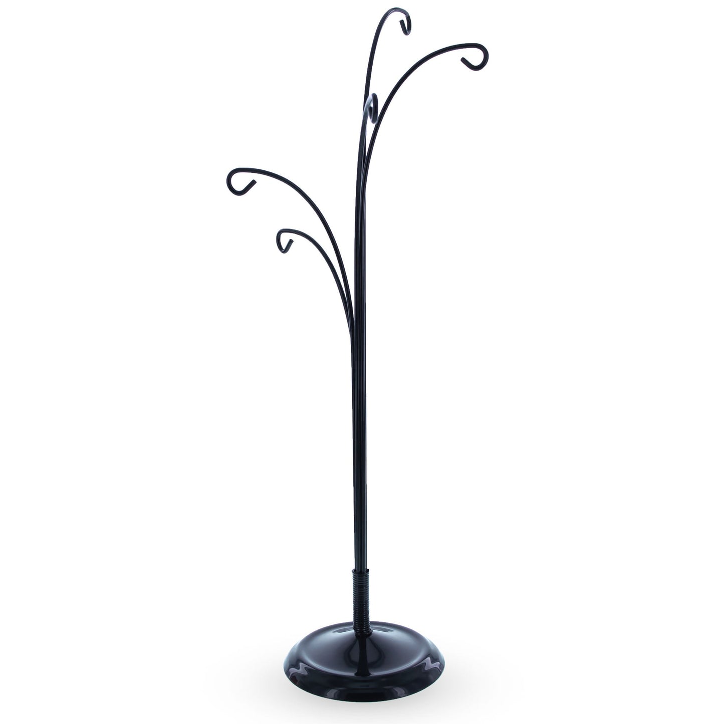 5-Arm Scroll Tree Branches Black Painted Metal Ornament Display Stand 14.5 Inches (Poland)