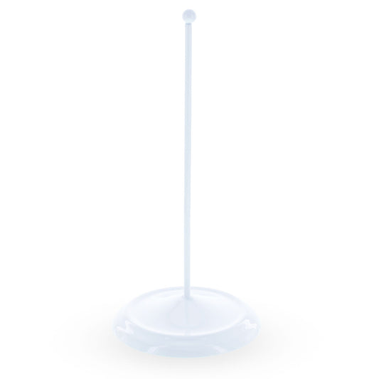 Upright White Metal Christmas Tree Topper Finial Stand Display Stand 7.2 Inches (Poland)