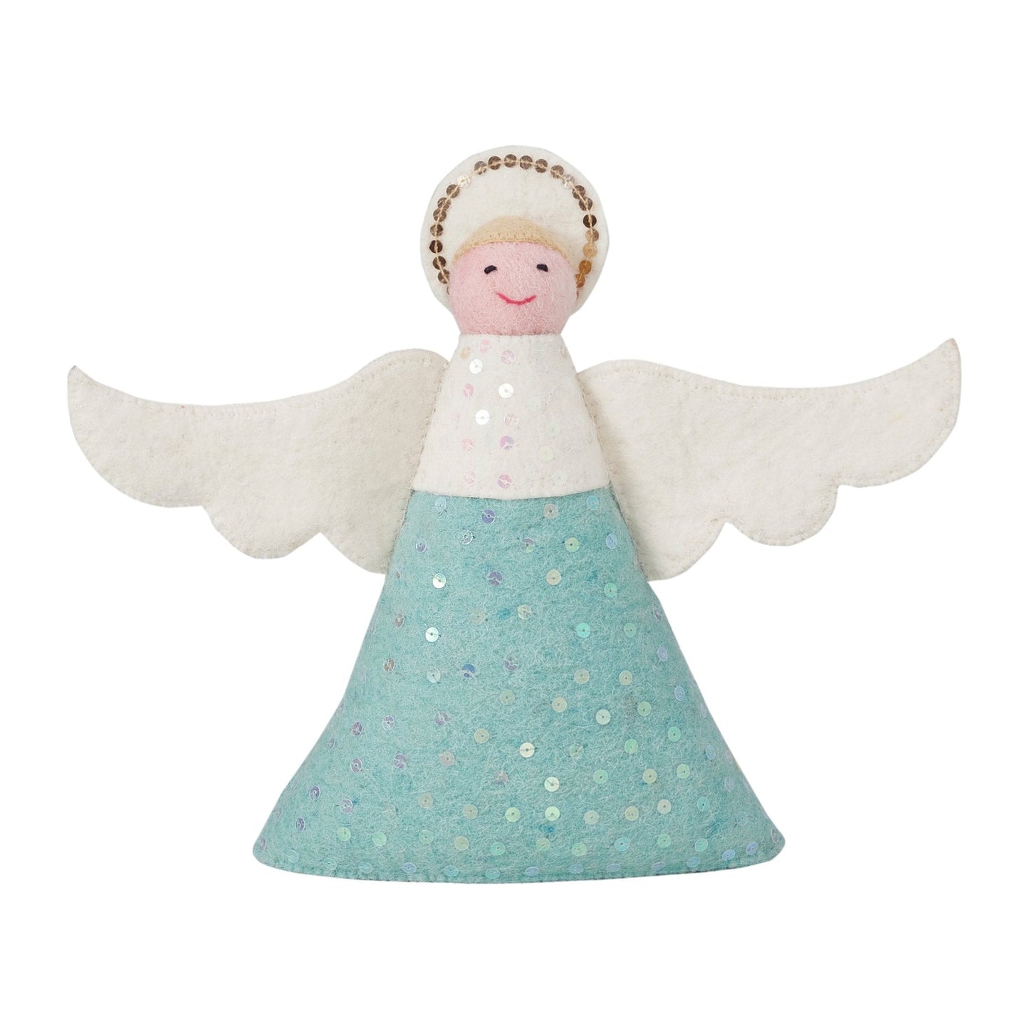 Handmade Blue Angel Christmas Tree Topper Arcadia Home
