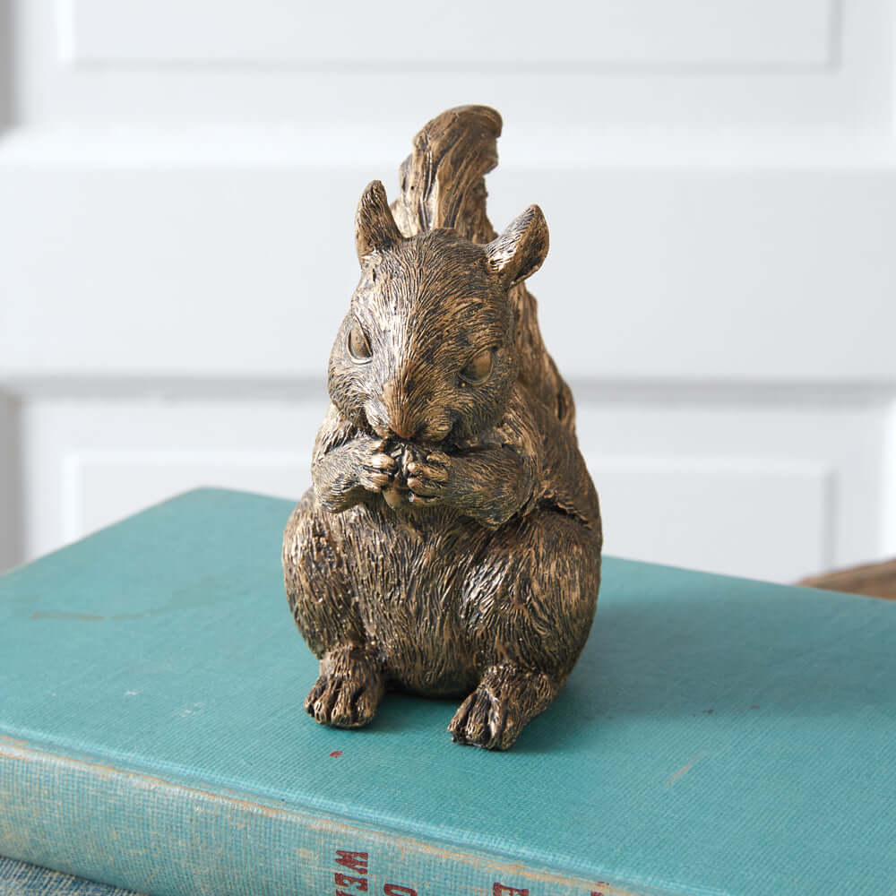 Antique Bronze Squirrel Figurine (Set of 4)