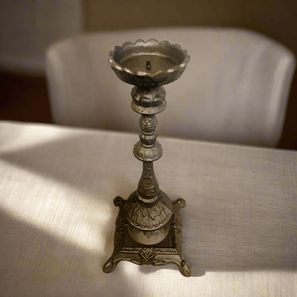 Antique Cast Iron Candle Holder
