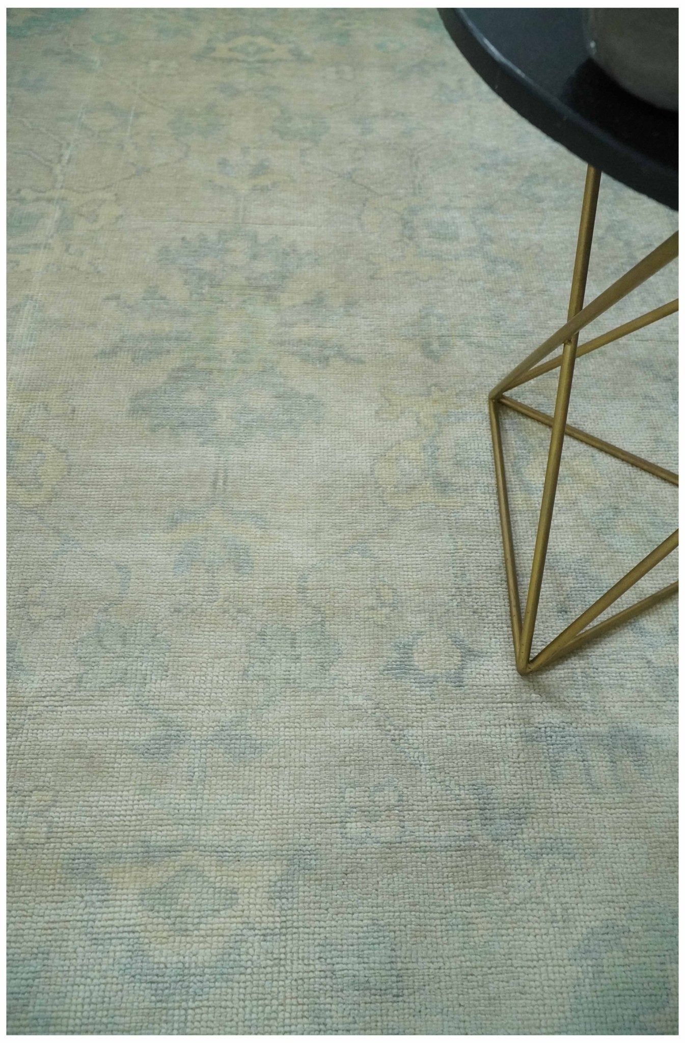 Antique Finish Silver, Gray and Charcoal Hand Knotted Oriental Oushak 8x10 wool Area Rug