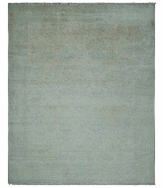 Antique look Beige and Gray Hand Knotted Oriental Oushak 8x10 wool Area Rug