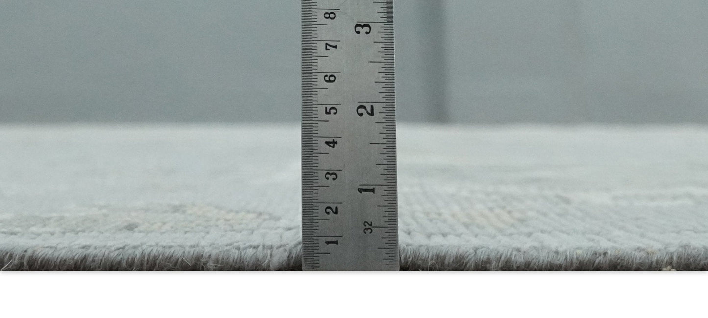 Antique Muted Silver Rug 8x11 Hand Knotted Turkish Silver, Beige and Brown Traditional Antique Persian Low Pile Area Rug