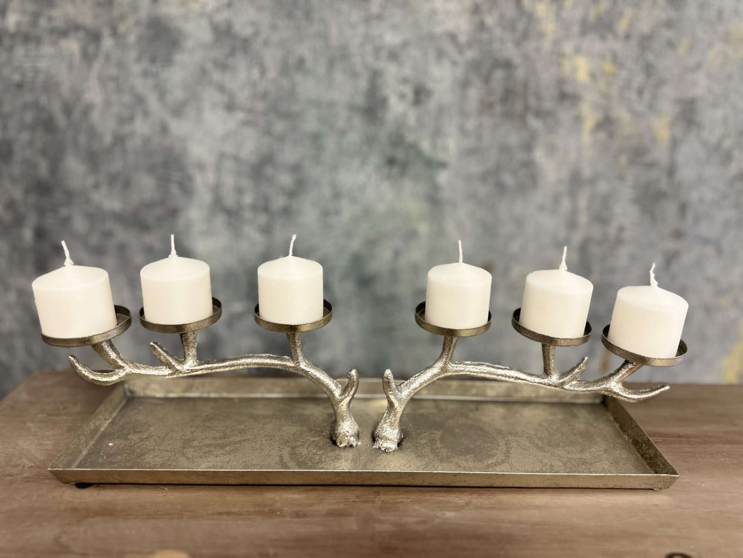 Antique Silver Branch Candle Holder