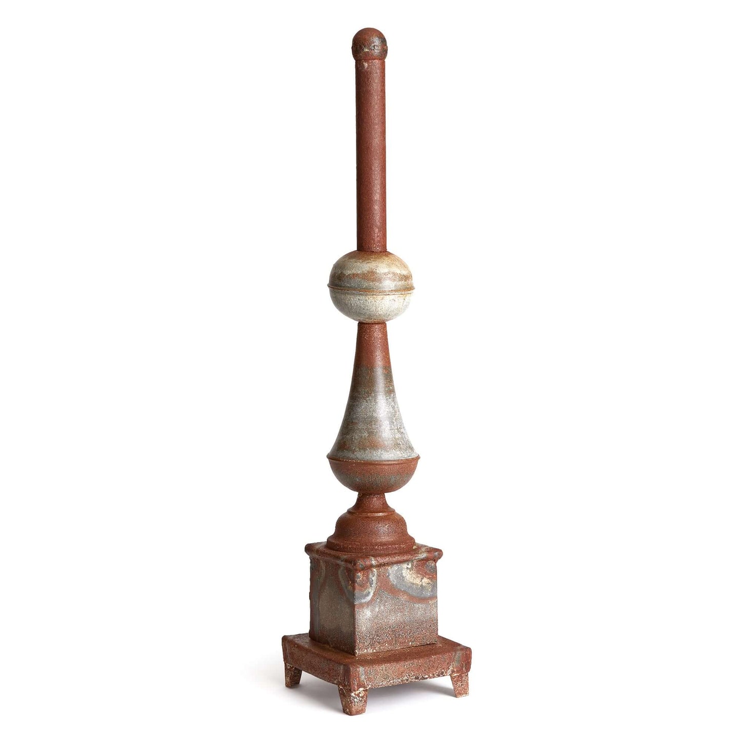 Antique-Style Rusted Metal Finial Decor