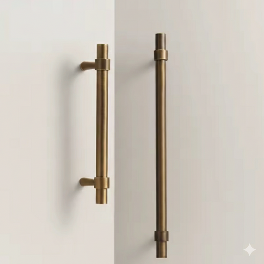 Antique Brass Cabinet Pulls - Modern Solid Brass  – Sleek & Durable Drawer Handles