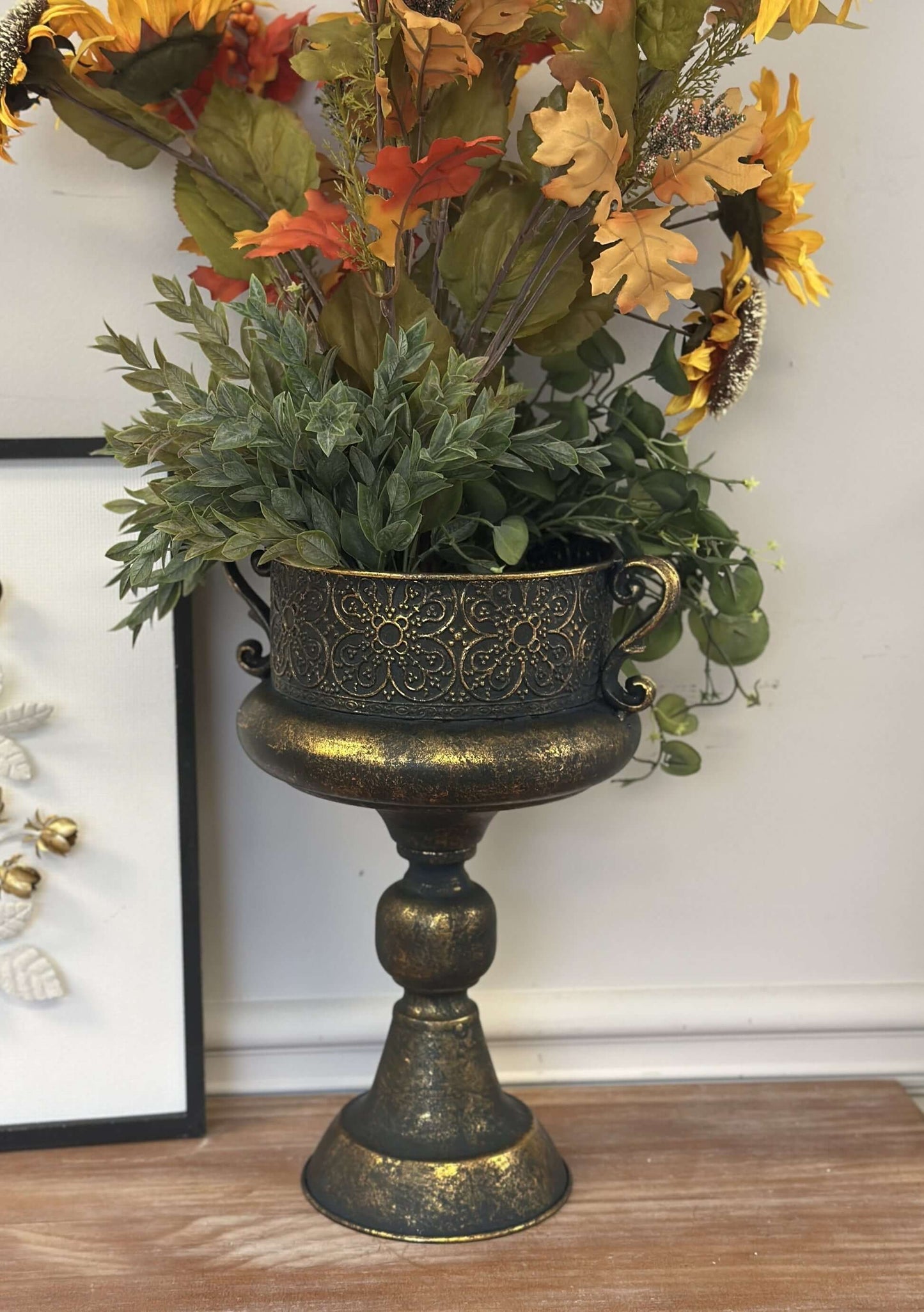 Antique Bronze Ornate Metal Urns