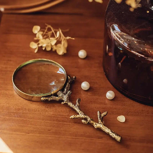 Antique-Style Gold Branch Magnifying Glass